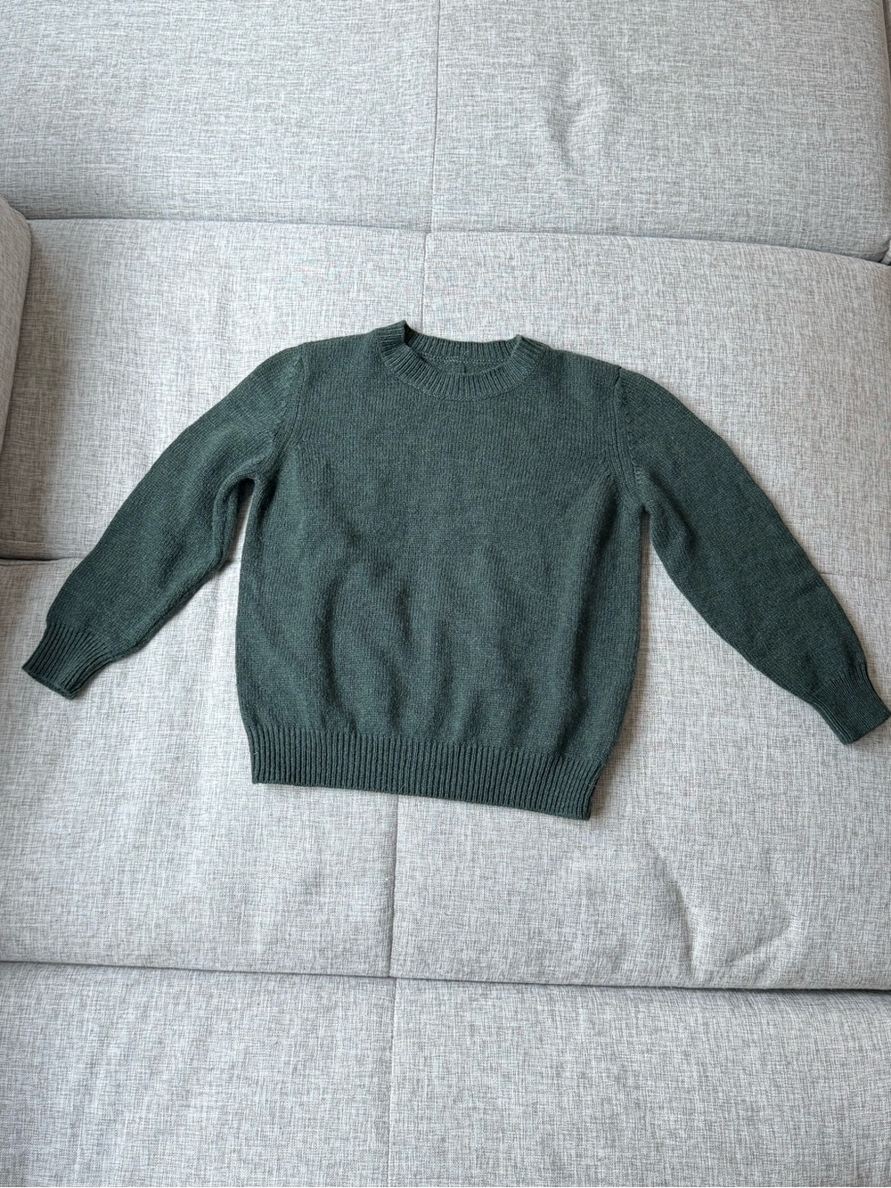 The Row Kids Dewey Cashmere Crewneck Sweater Forest Green - 8Y